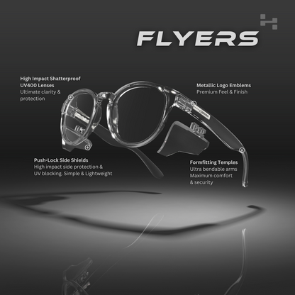 Hyspecs [NEW] Flyers Series w/ Clear UV400 Lens & Side Shields