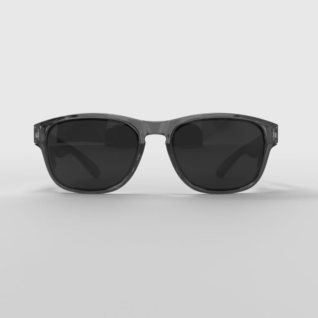 Hyspecs Transparent ICON Series w/ Grey Tinted Lens & Side Shields