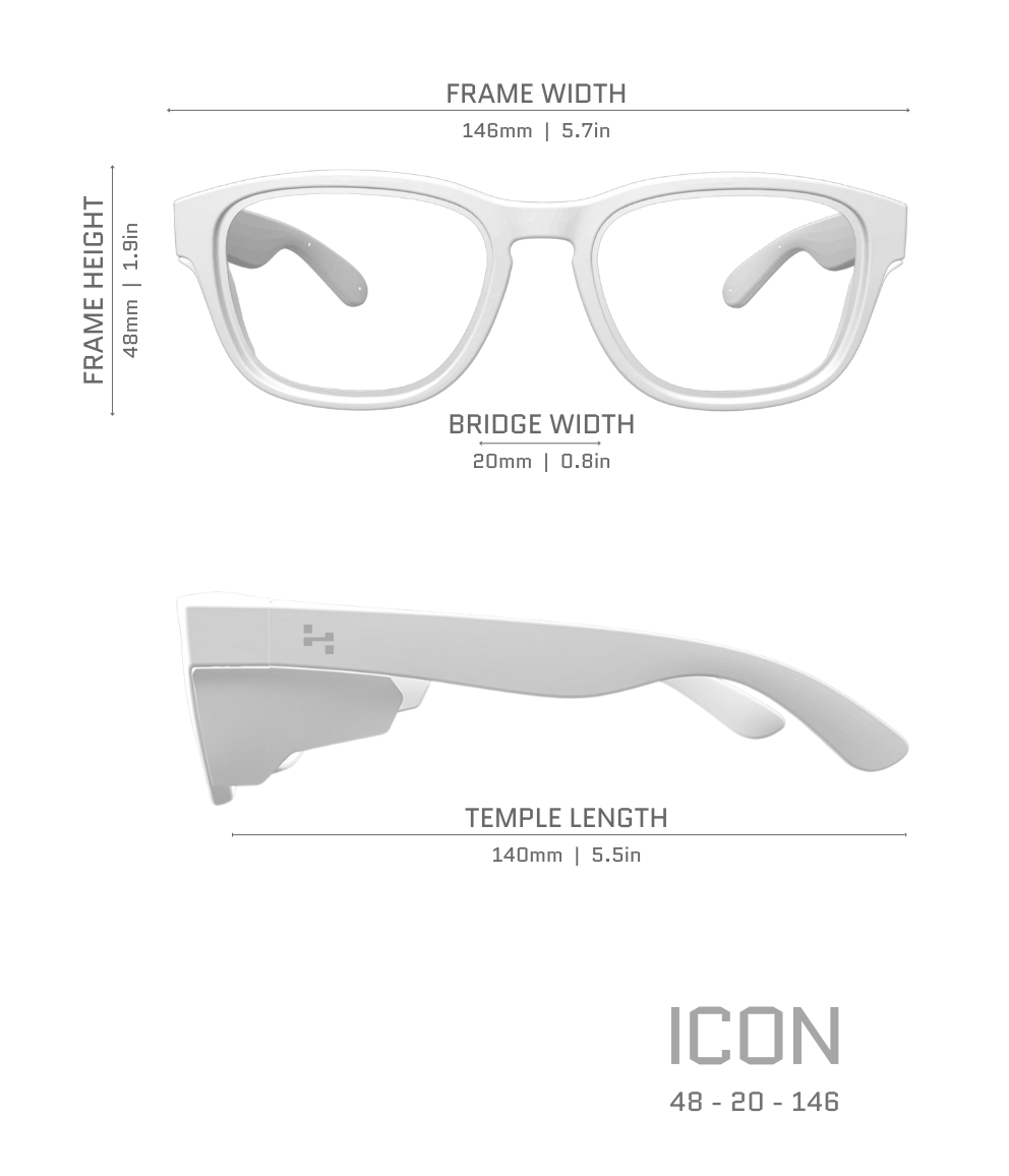 Hyspecs Transparent ICON Series w/ Clear UV400 Lens & Side Shields