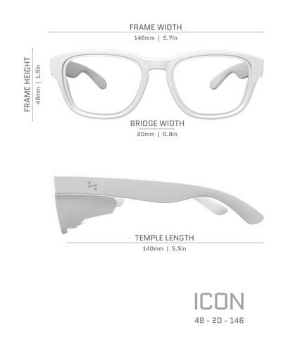 Hyspecs Transparent ICON Series w/ Grey Tinted Lens & Side Shields