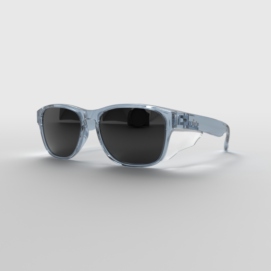 Hyspecs Transparent Icon Series w/ Grey Polarized [Heat Shield] Lenses & Side Shields