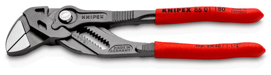 KNIPEX Pliers Wrench 86 01 180 combines pliers and wrench functionality for versatile use.