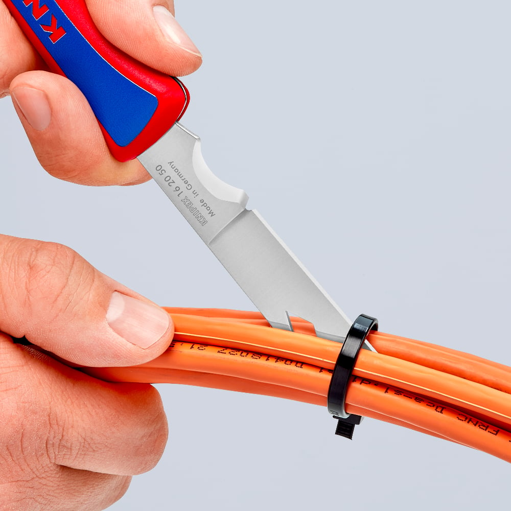 Sharp and reliable Knipex Folding Knife for precise cutting in everyday electrical tasks.