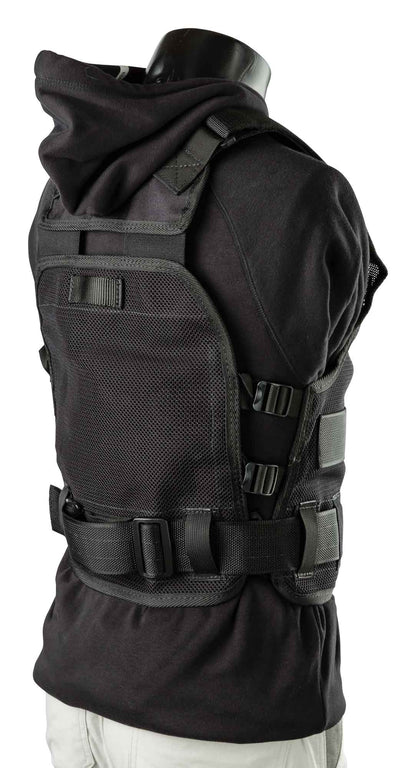 "Left side of the Diamondback 701 Vest Black displaying its lightweight, balanced design."